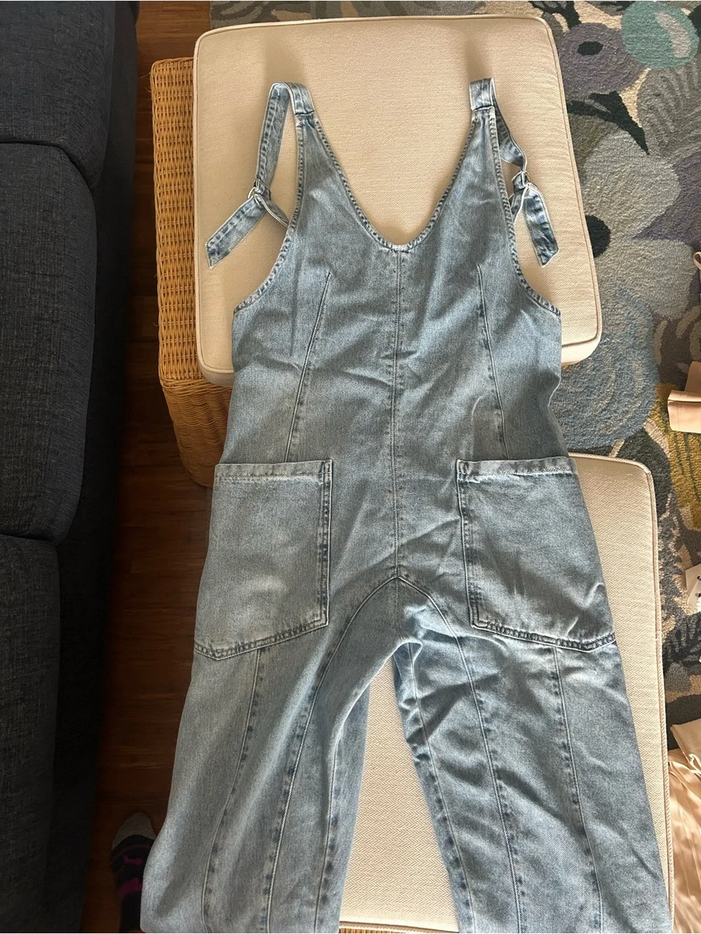 Free People Overalls/ Jumpsuit - We The Free Light Blue Denim - Picture 2 of 4